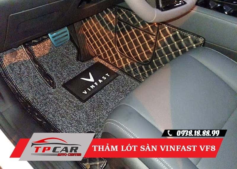 Thảm lót sàn chất liệu 6D được lắp trên Vinfast VF8