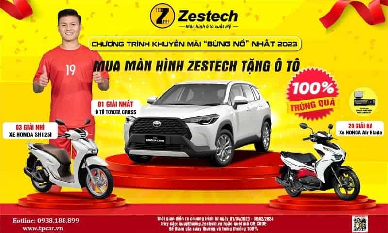 Mua sản phẩm Zestech có cơ hội trúng xe máy và xe ô tô cực chất