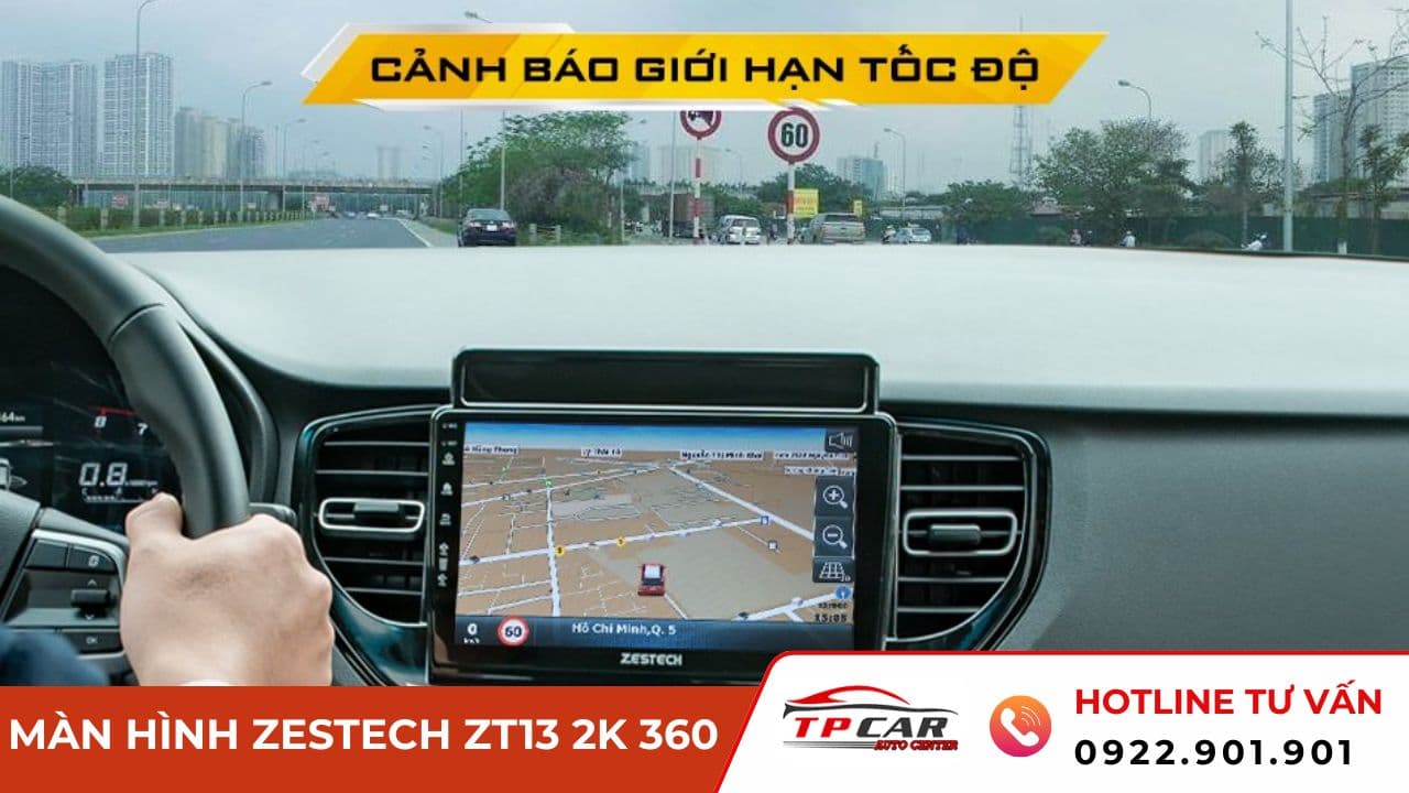 màn hình zestech zt13 2k 360 cảnh báo giới hạn tốc độ