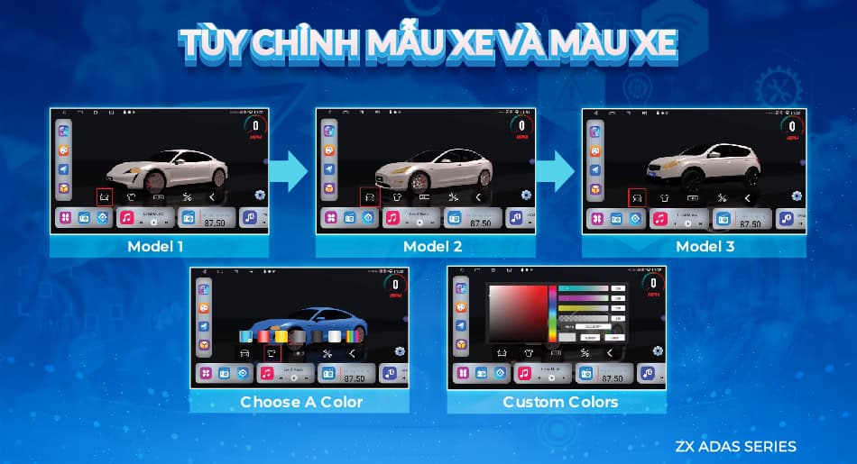 Tuỳ chỉnh mẫu xe và màu xe