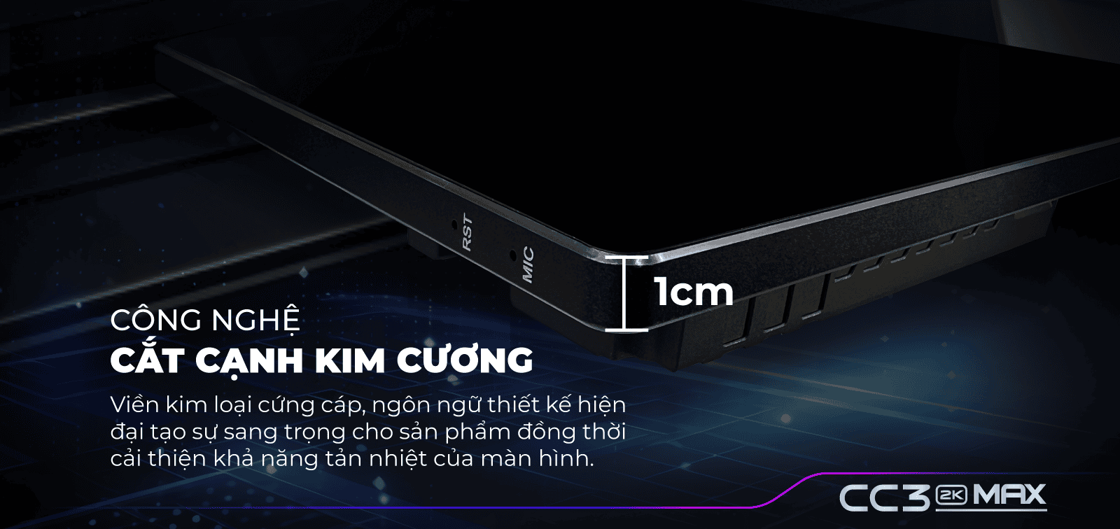 Các góc viền màn hình cắt cạnh kim cương sang trọng