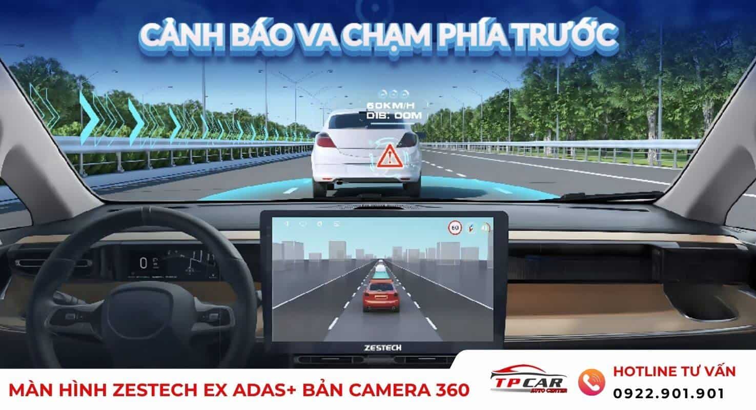cảnh báo va chạm phía trước trên màn hình zestech ex adas+