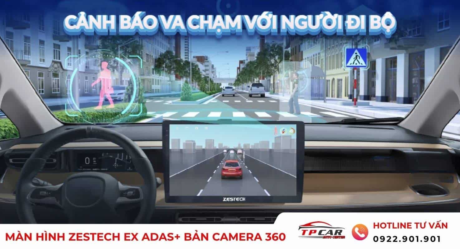 cảnh báo va chạm với người đi bộ trên zestech ex adas+