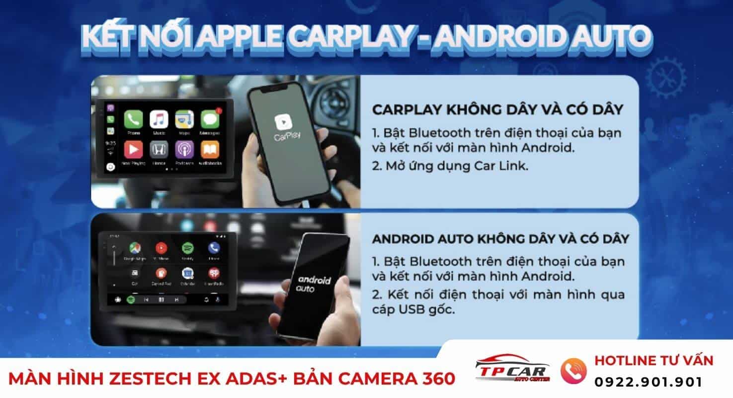 kết nối apple carplay - android auto