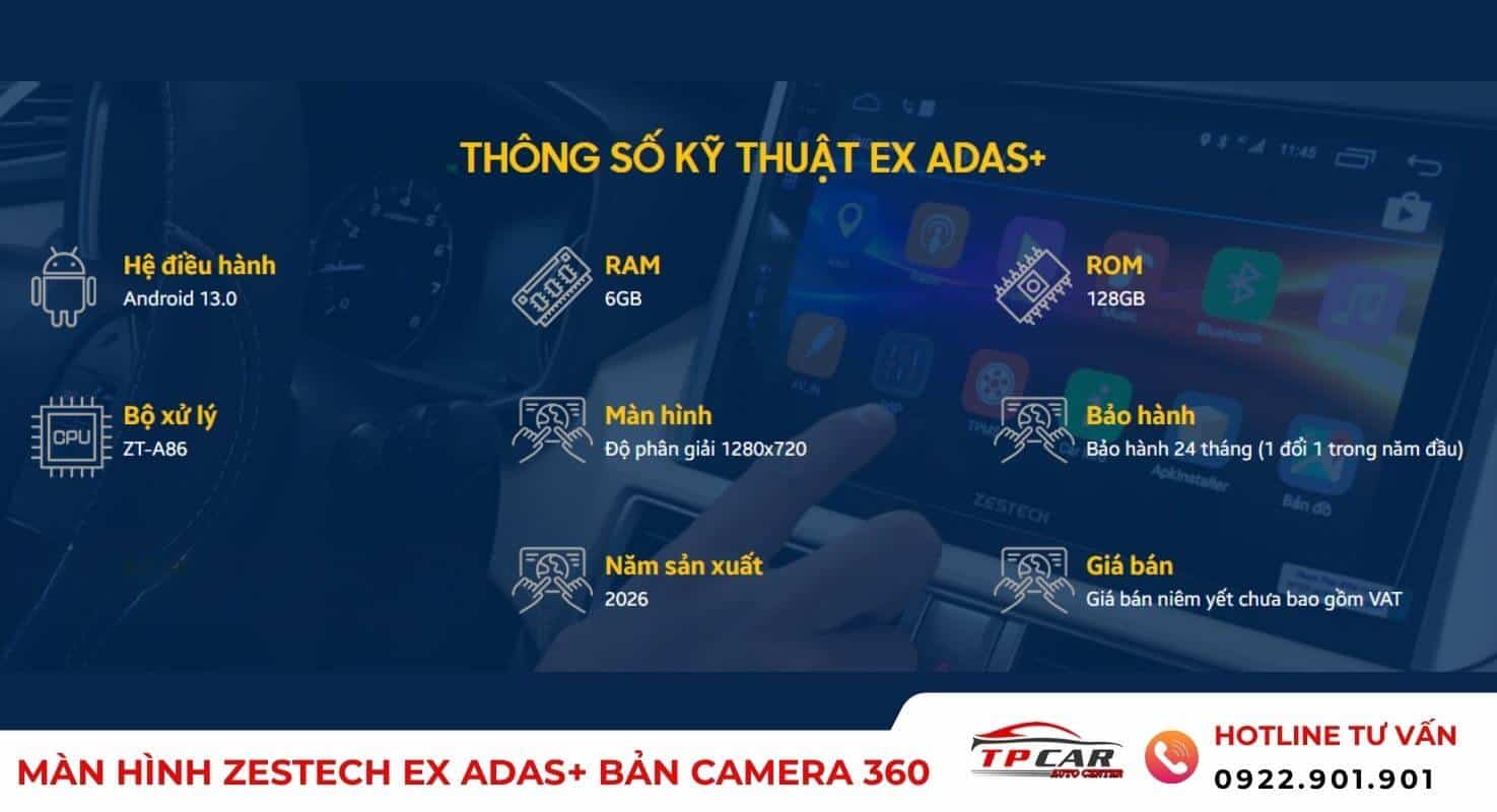 thông số màn hình zestech ex adas+