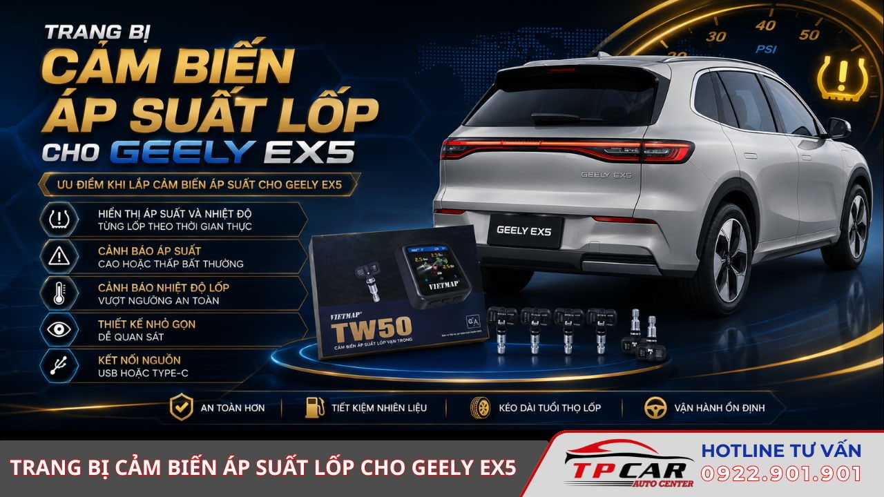 trang bị cảm biến áp suất lốp cho geely ex5