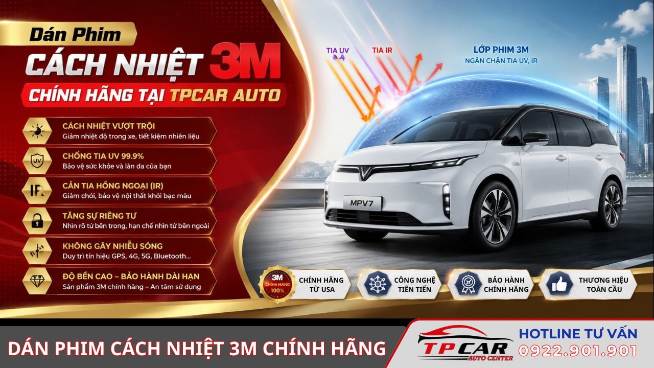 dán phim cách nhiệt 3m tại tpcar auto