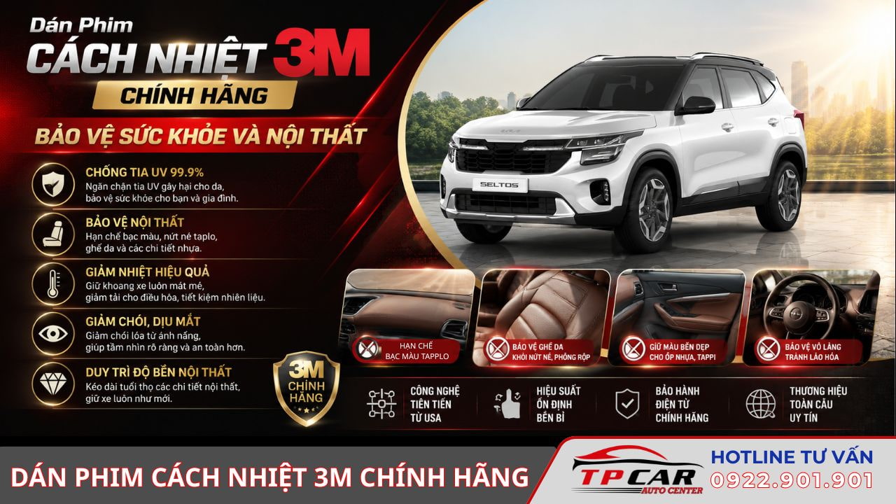 dán phim cách nhiệt 3m chống nóng, bảo vệ nội thất