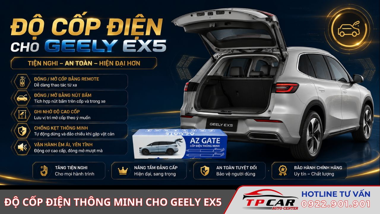nâng cấp cốp điện cho geely ex5