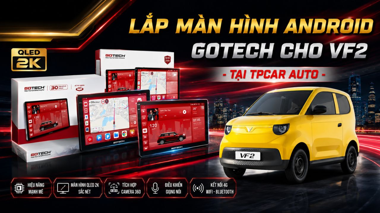 lắp màn hình android gotech cho vf2