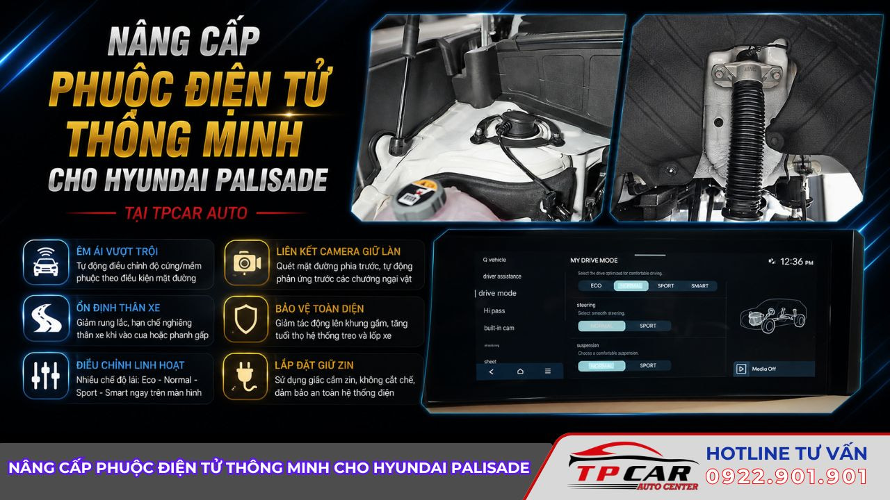 nâng cấp phuộc điện tử thông minh cho hyundai palisade