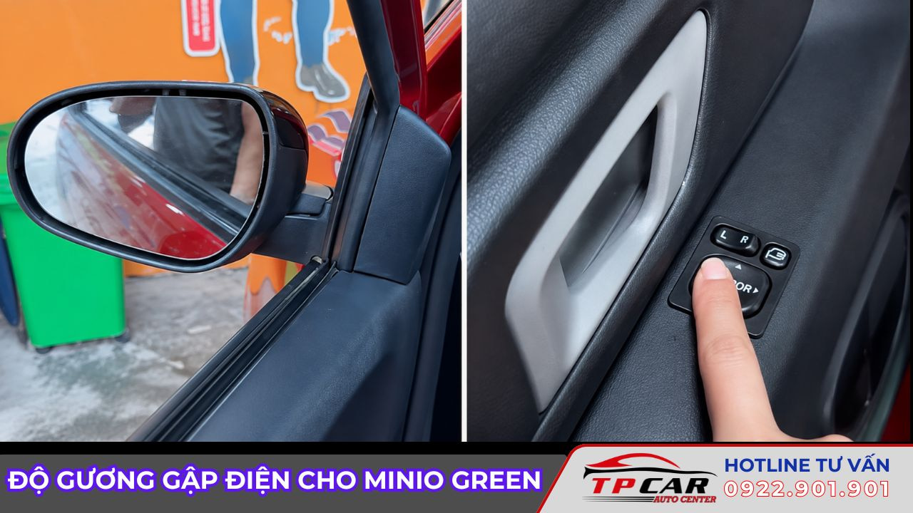 độ gương gập điện cho minio green