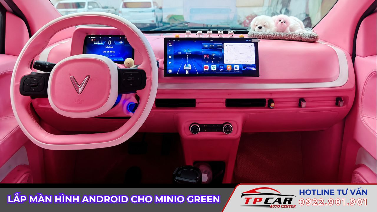 lắp màn hình android cho minio green
