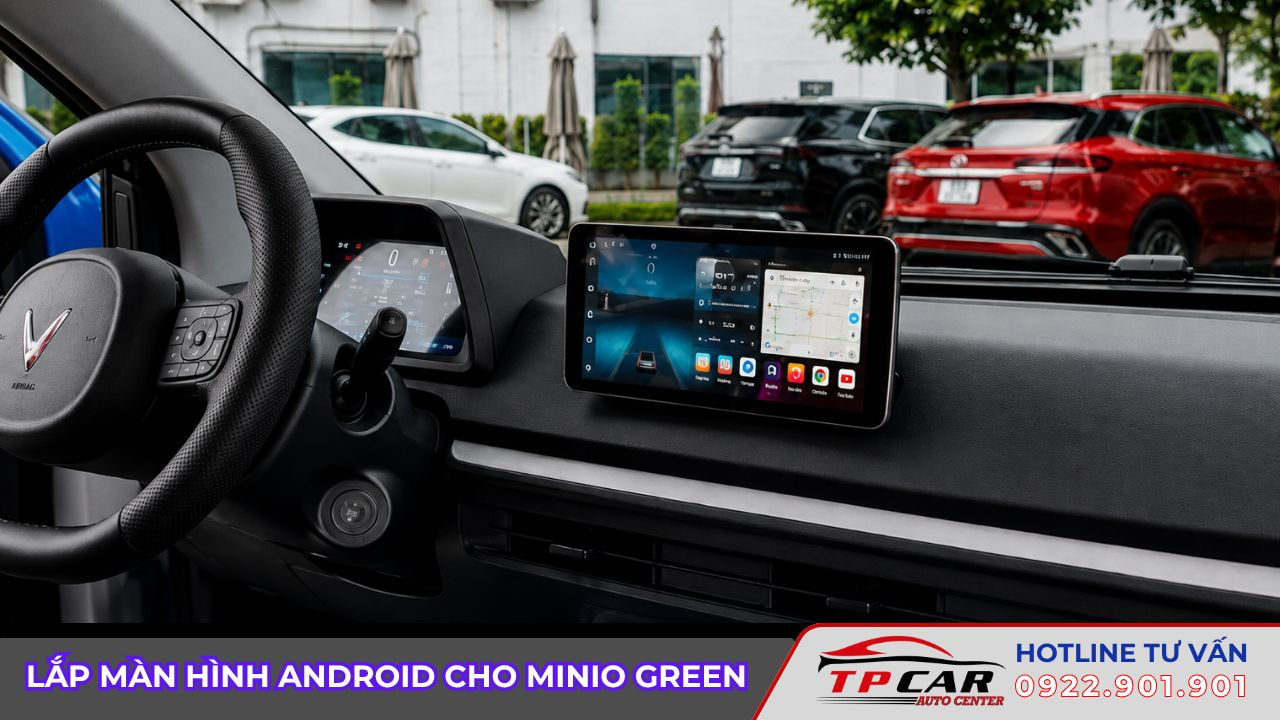 lắp màn hình android cho minio green