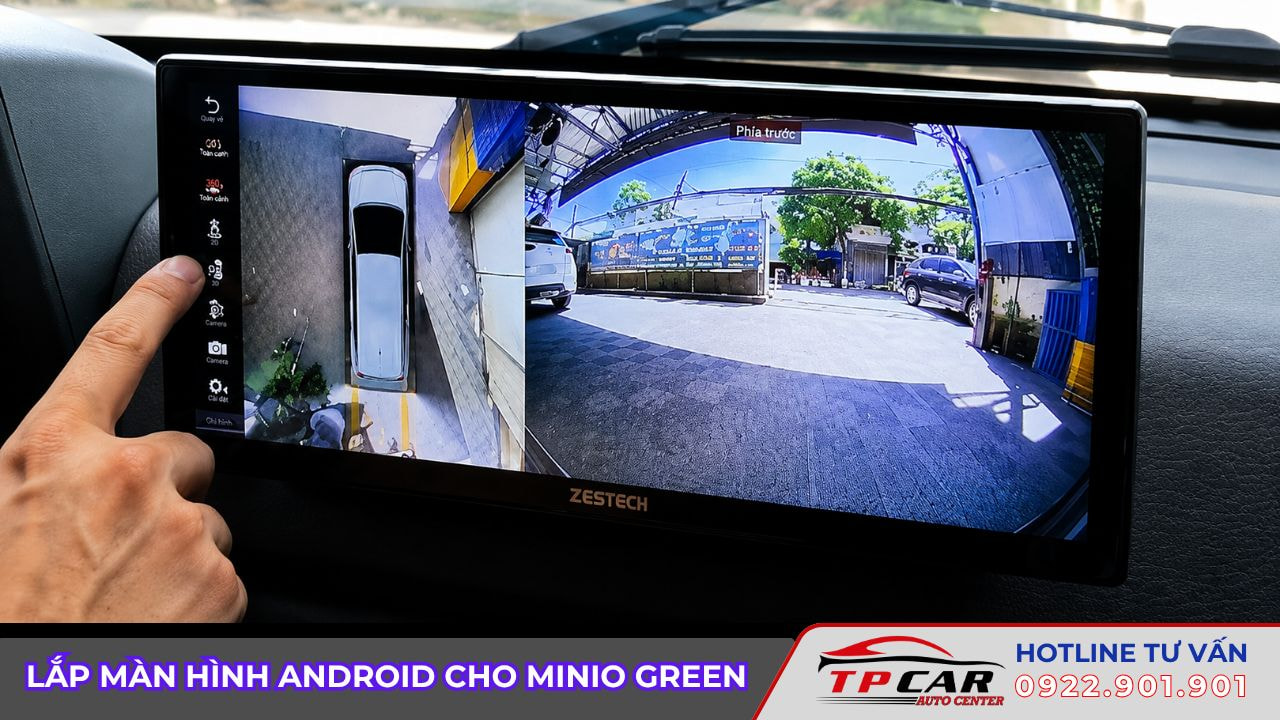 lắp màn hình android cho minio green