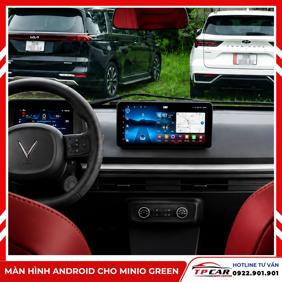 lắp màn hình android cho minio green