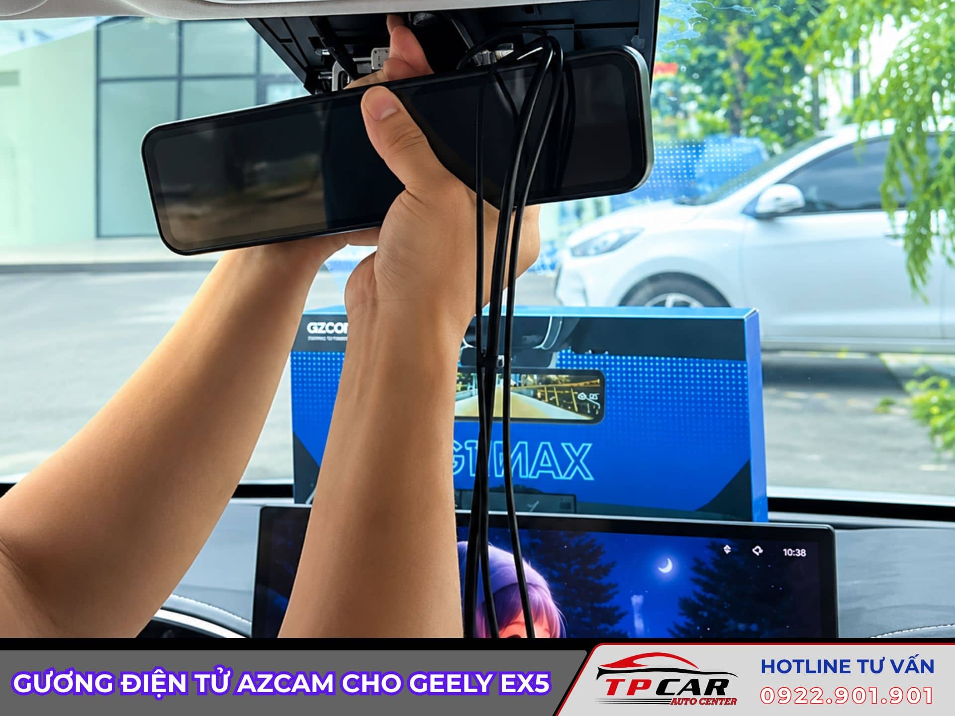 nâng cấp gương điện tử Azcam cho Geely EX5