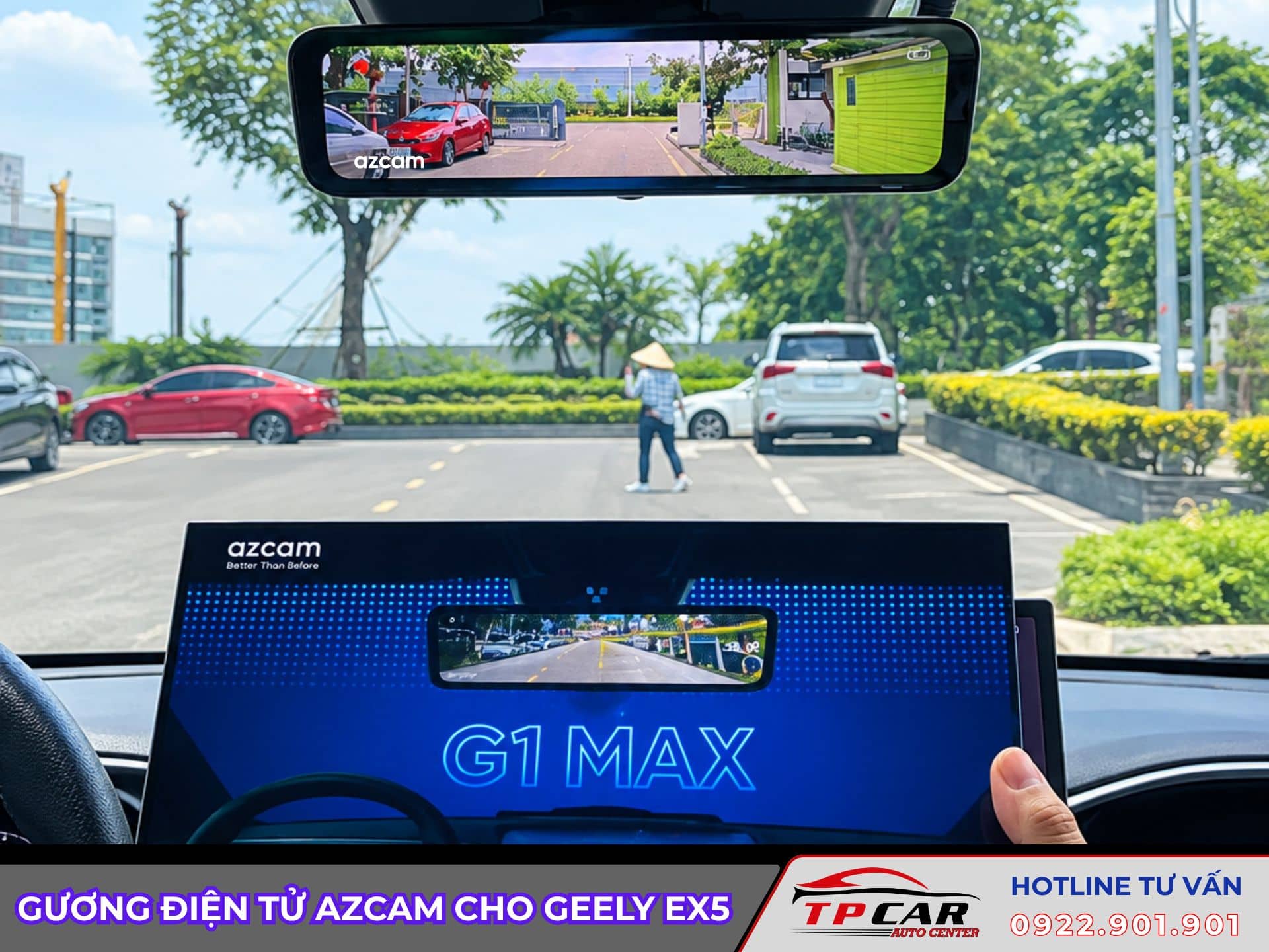nâng cấp gương điện tử Azcam cho Geely EX5