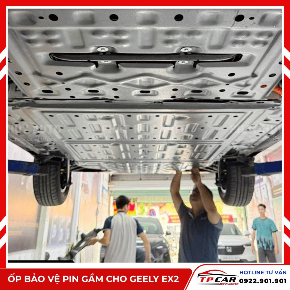 lắp ốp bảo vệ pin gầm geely ex2